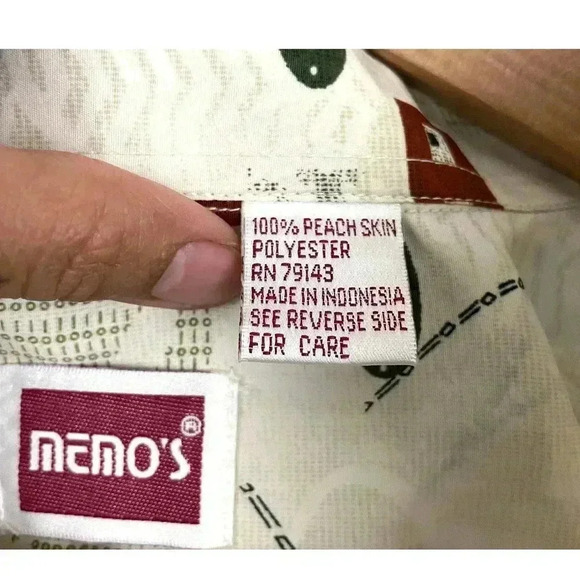 VTG Abstract Pattern Button Up Shirt Long Sleeve NWT MEDIUM Memo’s - Picture 8 of 10